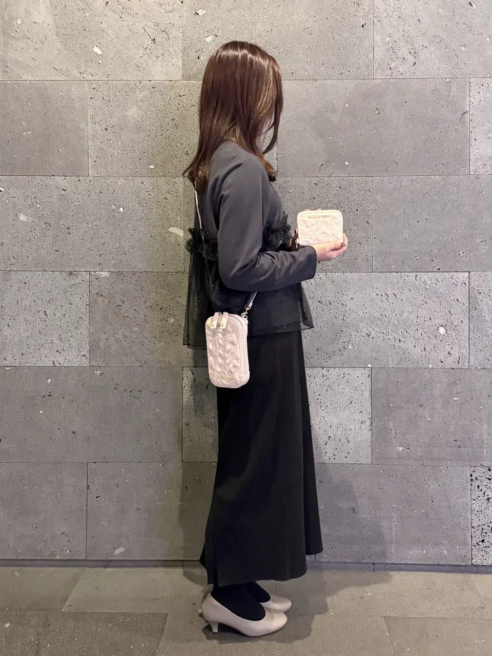 リボンキルティングスマホポシェット/Maison de FLEUR（メゾン ド