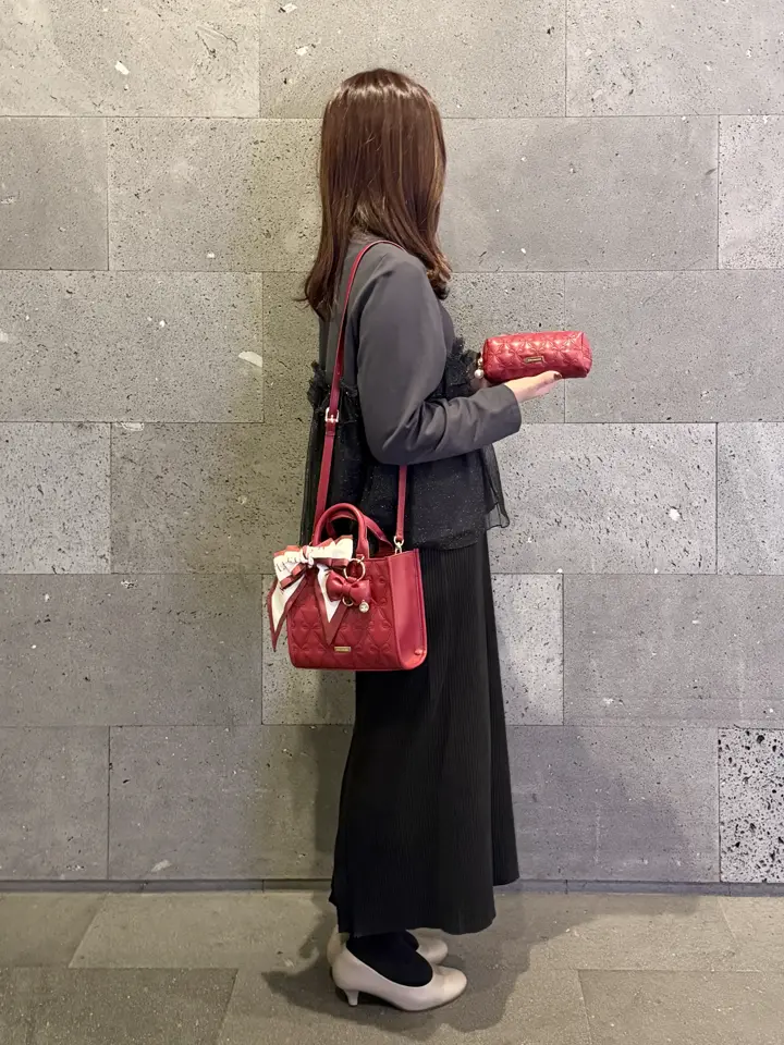 スカーフ付きリボンキルティングスクエアトート/Maison de FLEUR