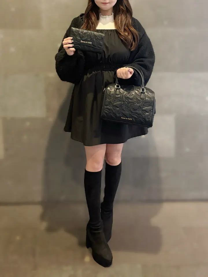 チャーム付きリボンキルティングボストンバッグ/Maison de FLEUR