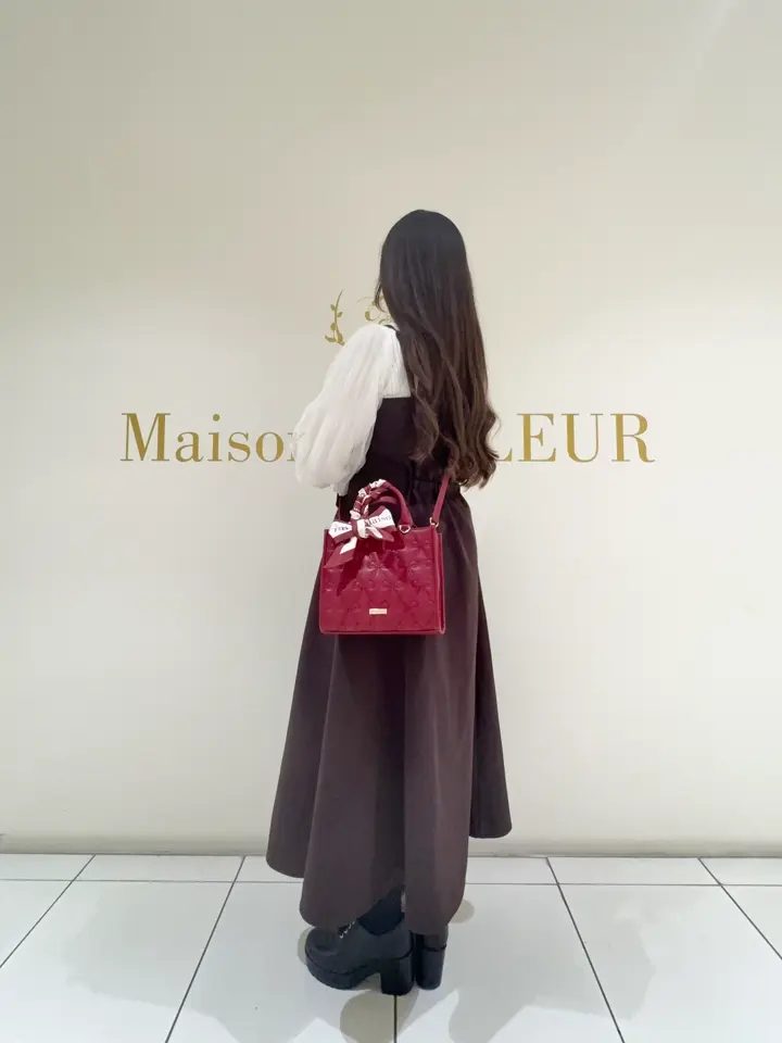 スカーフ付きリボンキルティングスクエアトート/Maison de FLEUR