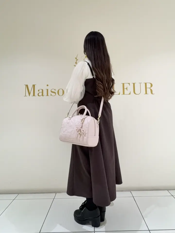 チャーム付きリボンキルティングボストンバッグ/Maison de FLEUR