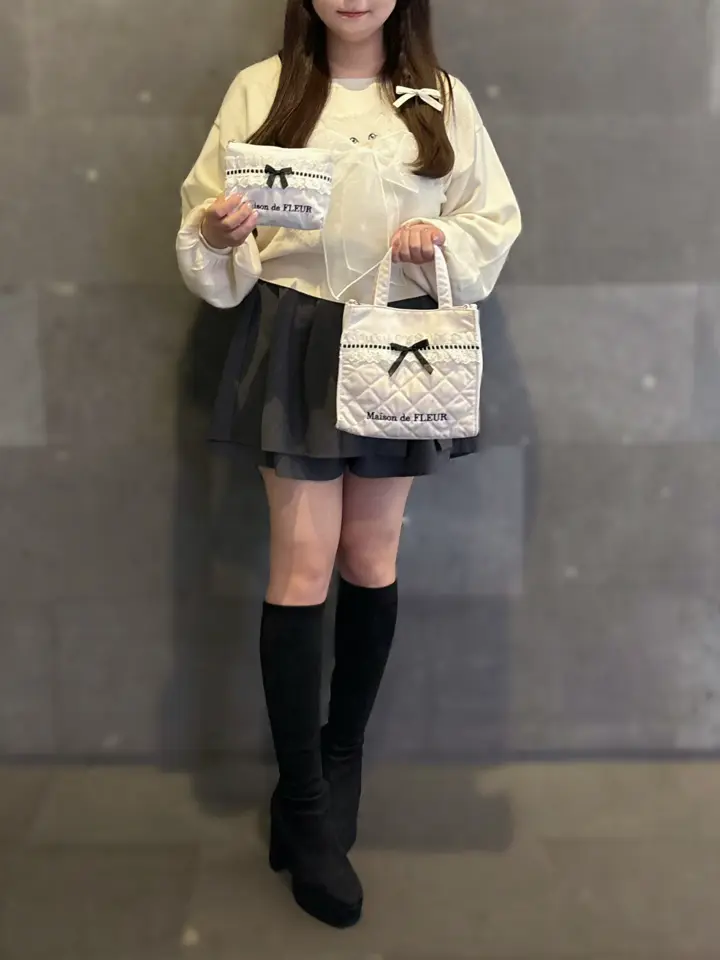 コットンフリル2Wayトートバッグ/Maison de FLEUR（メゾン ド フルール