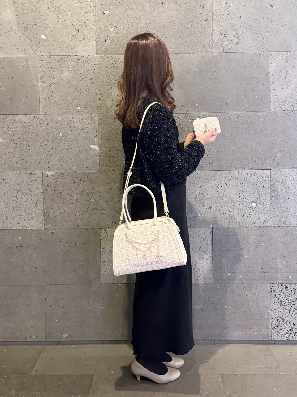 チャーム付きツイード2Wayバッグ/Maison de FLEUR（メゾン ド フルール