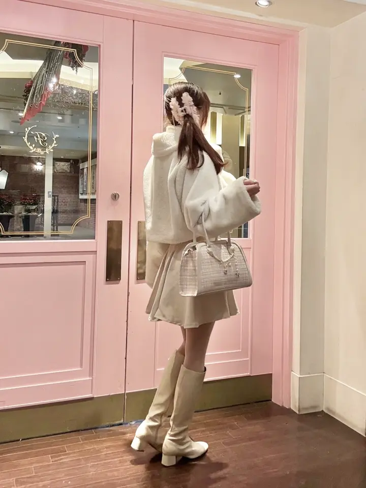 チャーム付きツイード2Wayバッグ/Maison de FLEUR（メゾン ド フルール