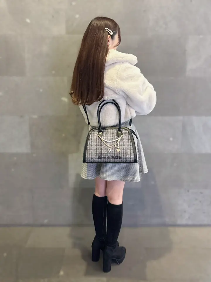 チャーム付きツイード2Wayバッグ/Maison de FLEUR（メゾン ド フルール