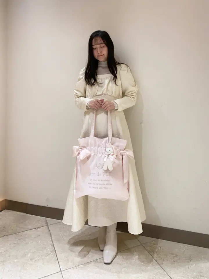 オーガンジーダブルリボンギャザートート/Maison de FLEUR（メゾン ド