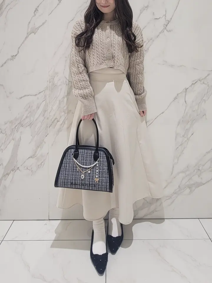 チャーム付きツイード2Wayバッグ/Maison de FLEUR（メゾン ド フルール