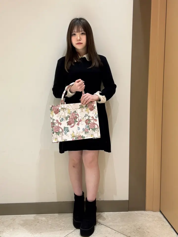 フラワーガーデン柄ゴブランスクエアトートバッグ/Maison de FLEUR