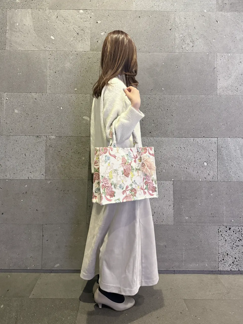 フラワーガーデン柄ゴブランスクエアトートバッグ/Maison de FLEUR