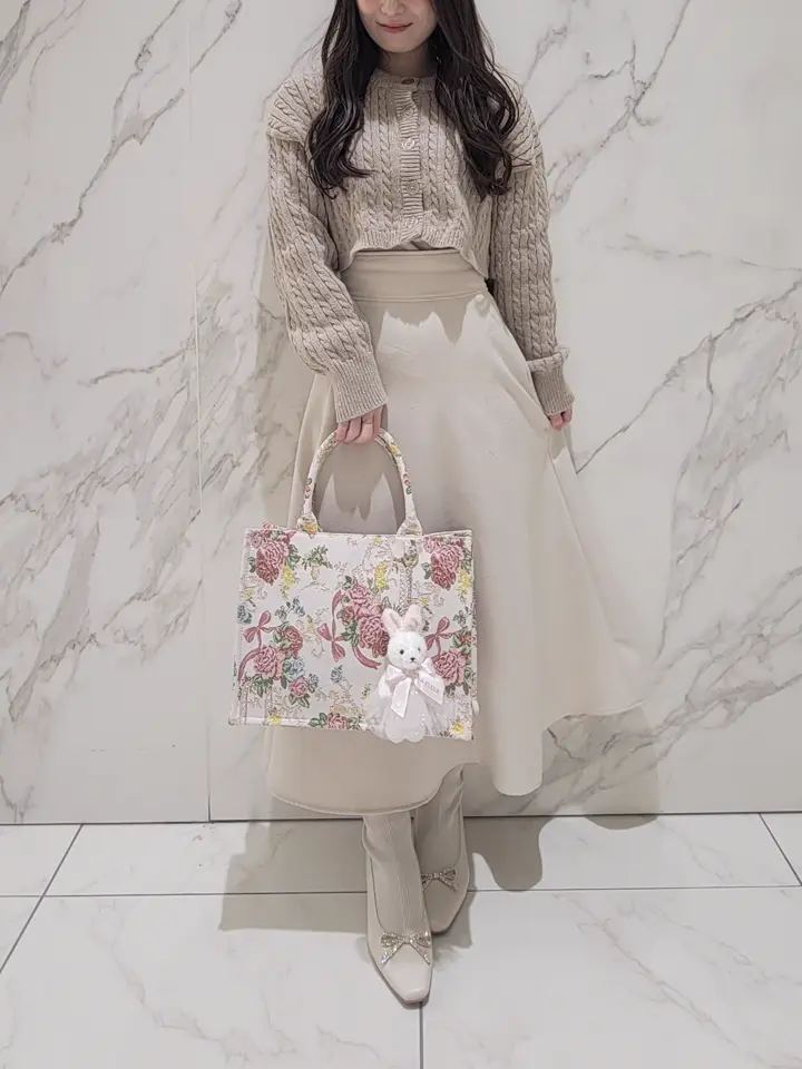 フラワーガーデン柄ゴブランスクエアトートバッグ/Maison de FLEUR