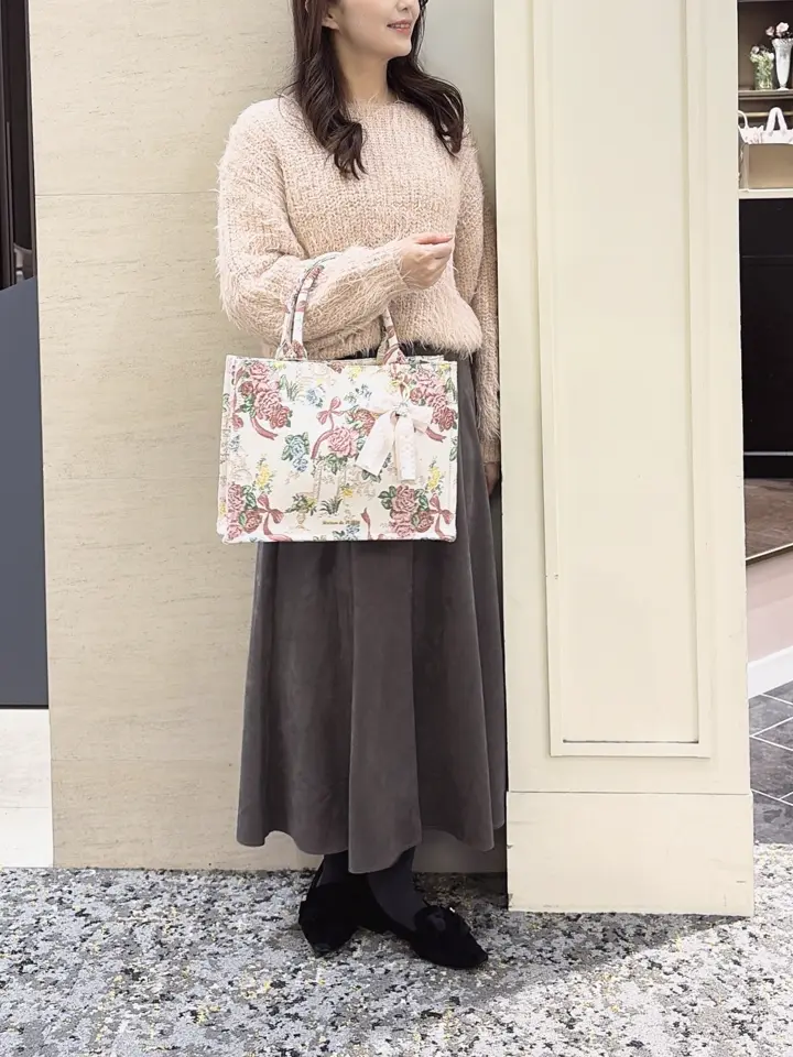 フラワーガーデン柄ゴブランスクエアトートバッグ/Maison de FLEUR