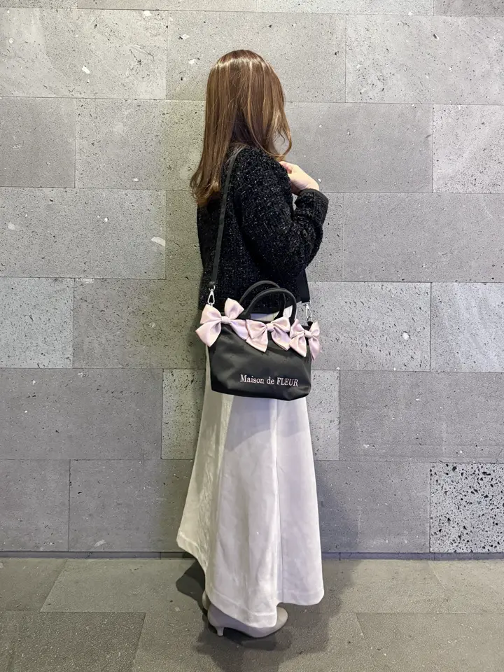 リボンジャカード2Wayミニトートバッグ/Maison de FLEUR（メゾン ド