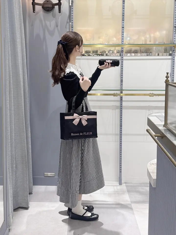 ☆新品タグ付き☆maison de Dolce. フルールジャケット リボンジャカードスクエアトートバッグ/Maison de FLEUR（メゾン ド