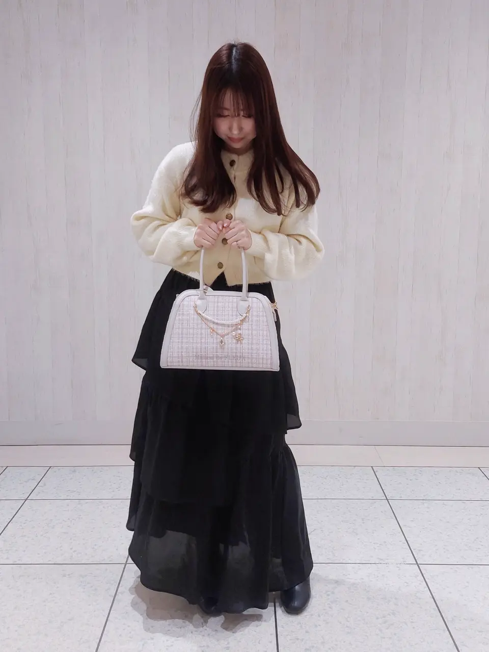 チャーム付きツイード2Wayバッグ/Maison de FLEUR（メゾン ド フルール