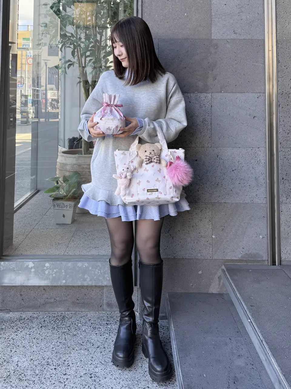 限定カラーあり】リボンベアパスケース/Maison de FLEUR（メゾン ド
