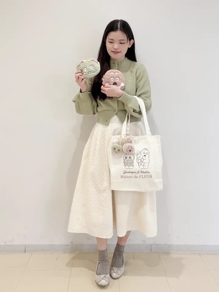 ガチャピンとムック スクエアトートバッグ/Maison de FLEUR（メゾン ド