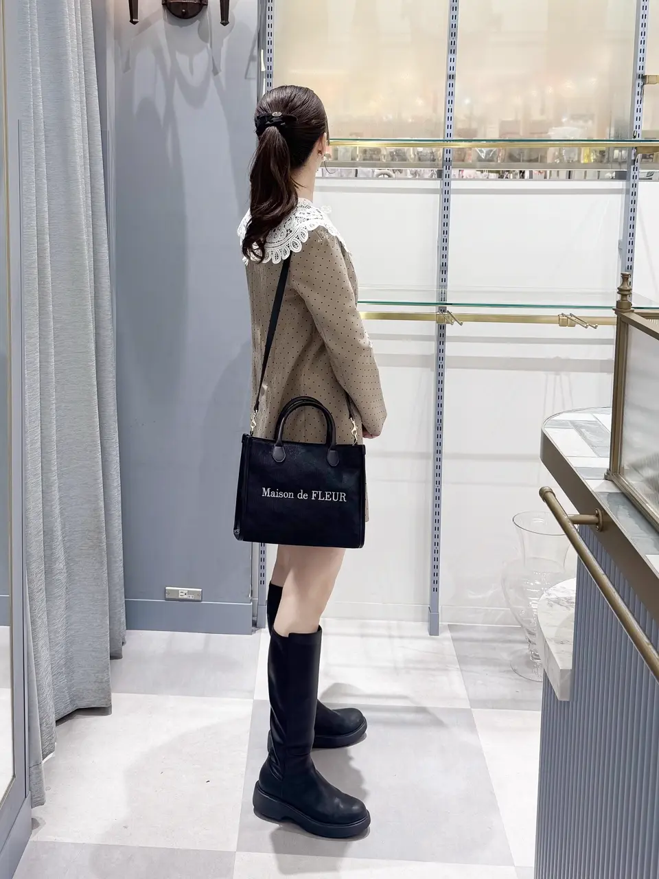 レース2Wayトートバッグ/Maison de FLEUR（メゾン ド フルール）の