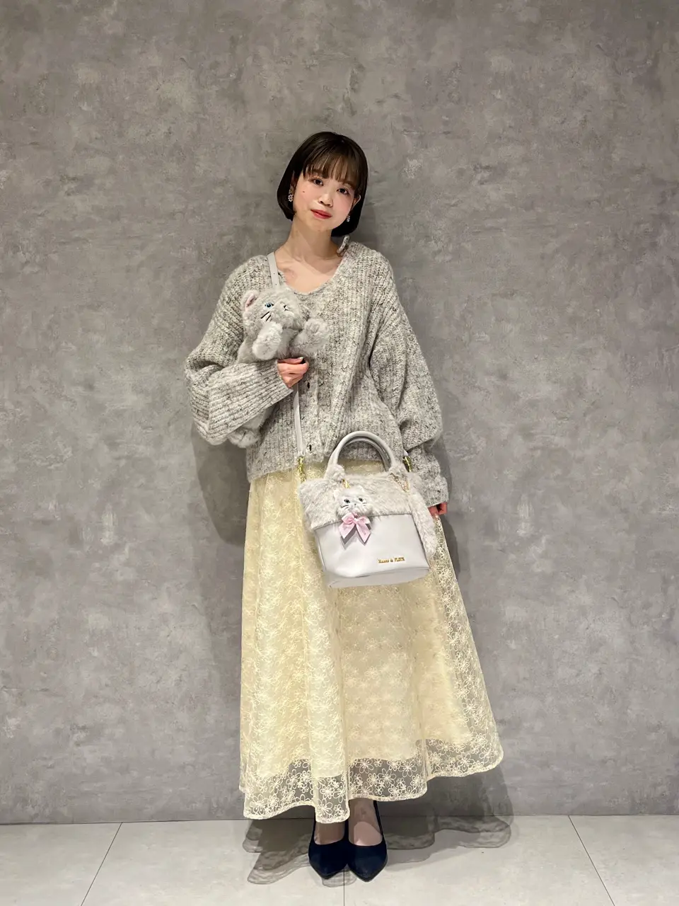 ねこフェイクファーバッグ/Maison de FLEUR（メゾン ド フルール）の