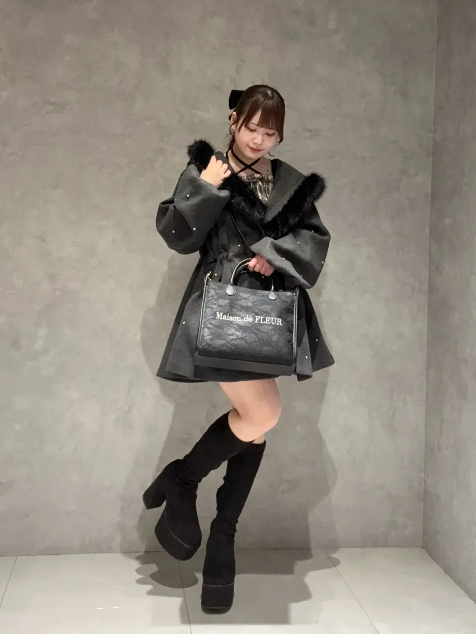 レース2Wayトートバッグ/Maison de FLEUR（メゾン ド フルール）の