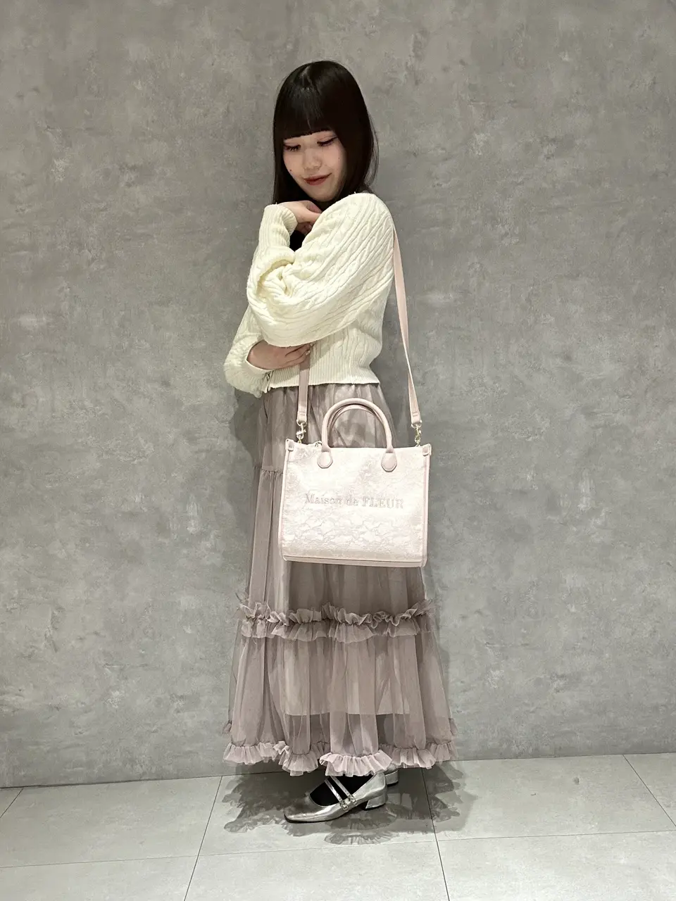 レース2Wayトートバッグ/Maison de FLEUR（メゾン ド フルール）の