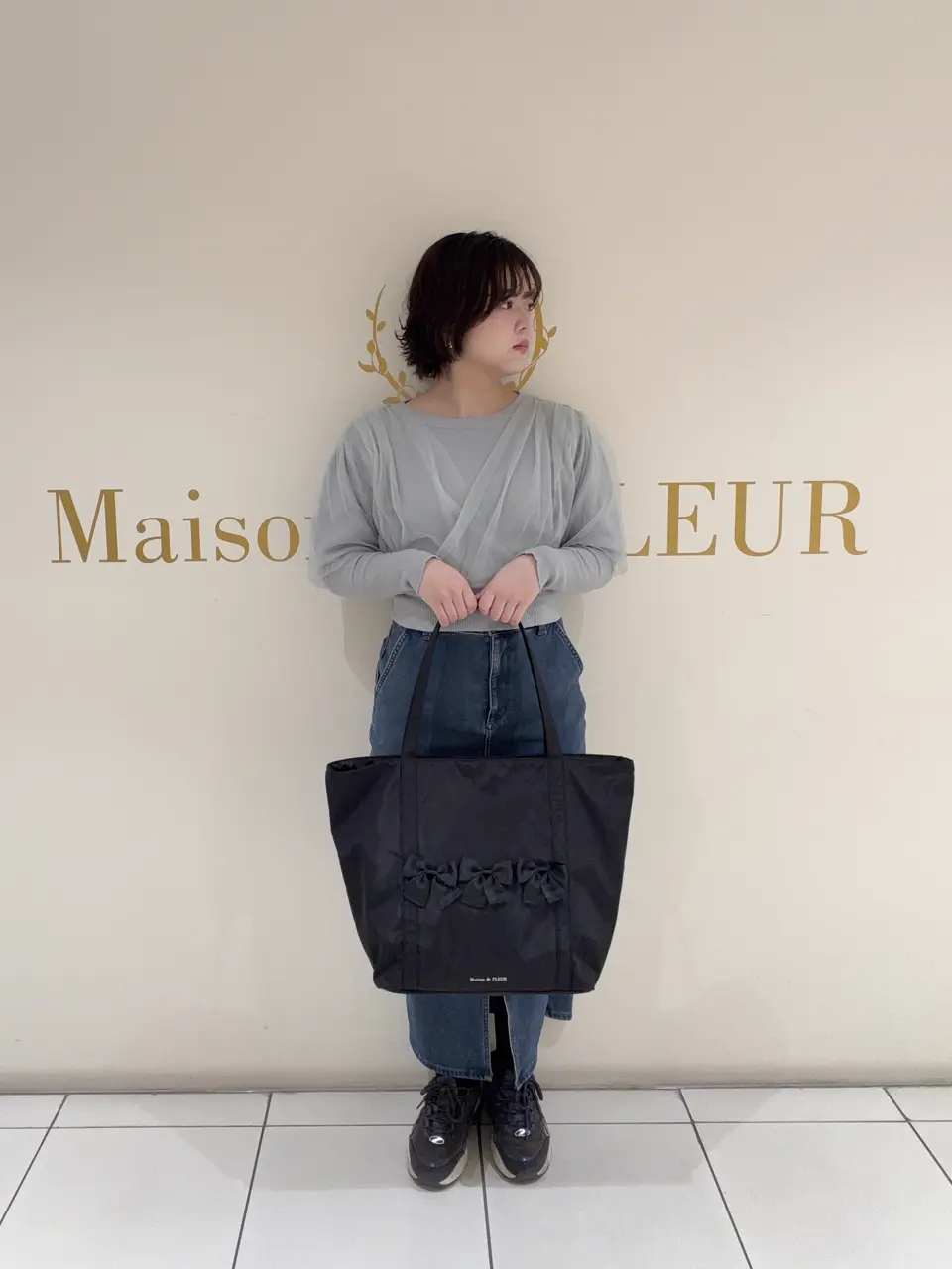 撥水加工リボンキャリーオンバッグ/Maison de FLEUR（メゾン ド