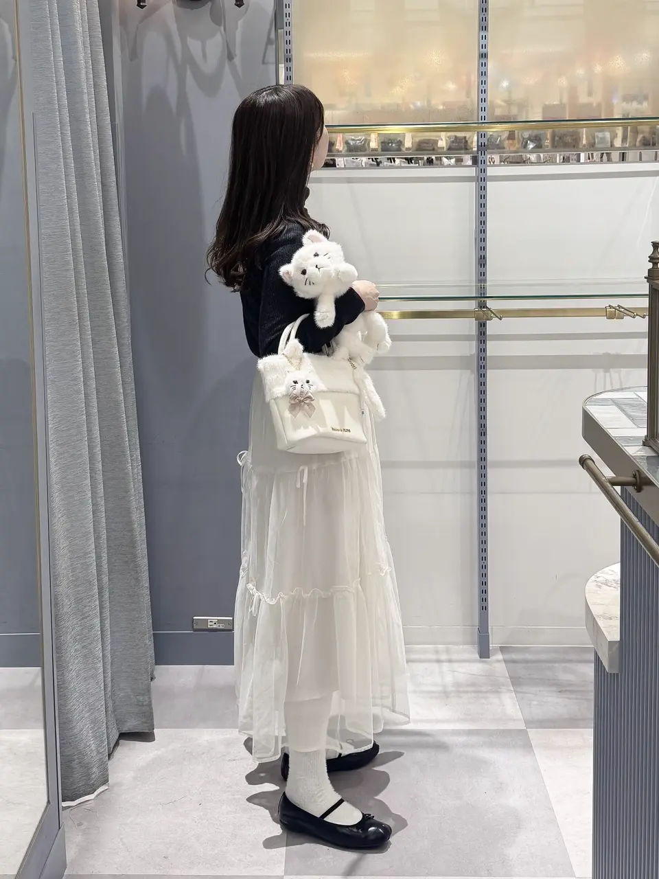 ねこフェイクファーバッグ/Maison de FLEUR（メゾン ド フルール）の