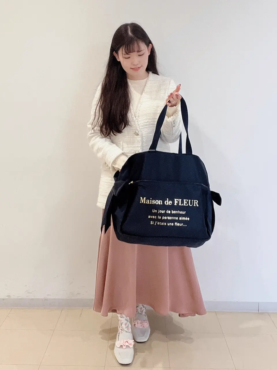 サテンキャリーオンバッグ/Maison de FLEUR（メゾン ド フルール）の