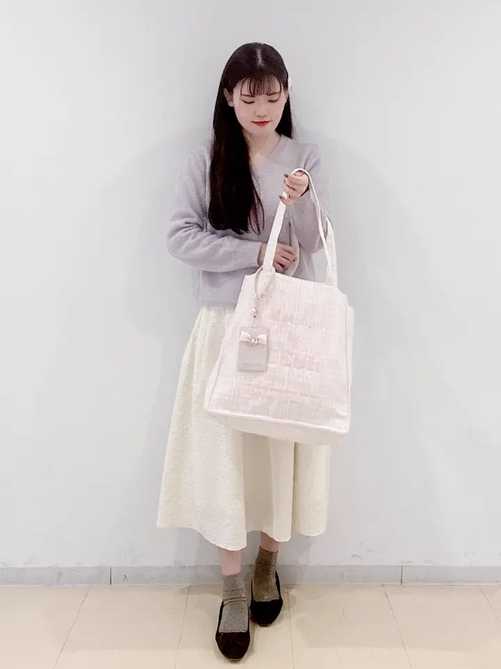 A4対応】ツイードロゴ刺繍スクエアトートバッグ/Maison de FLEUR