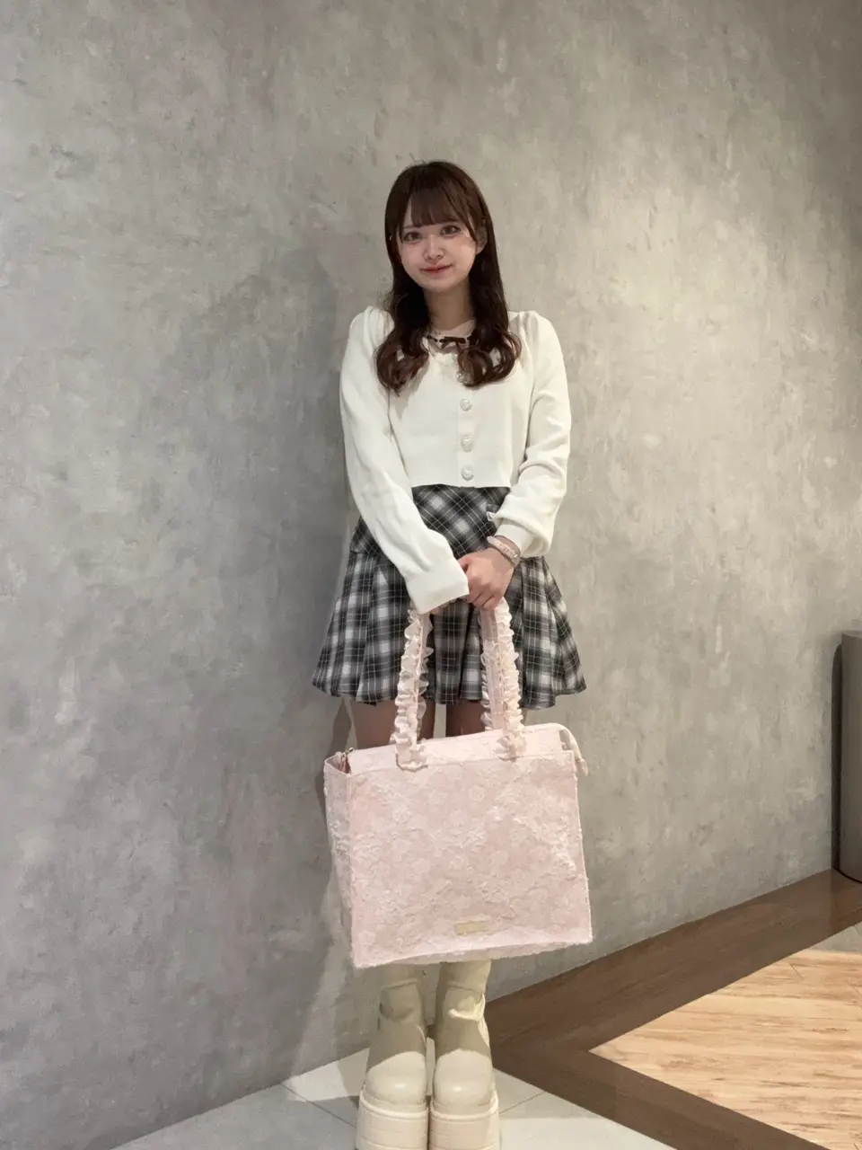 桜フリルハンドルスクエアトートMバッグ/Maison de FLEUR（メゾン ド