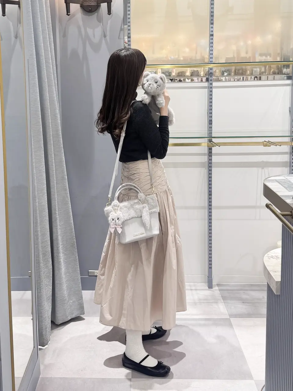 ねこフェイクファーバッグ/Maison de FLEUR（メゾン ド フルール）の
