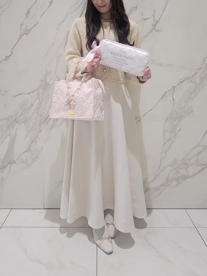 桜フリルハンドルスクエアトートSバッグ/Maison de FLEUR（メゾン ド