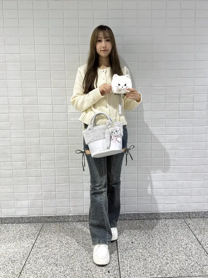 ねこフェイクファーバッグ/Maison de FLEUR（メゾン ド フルール）の