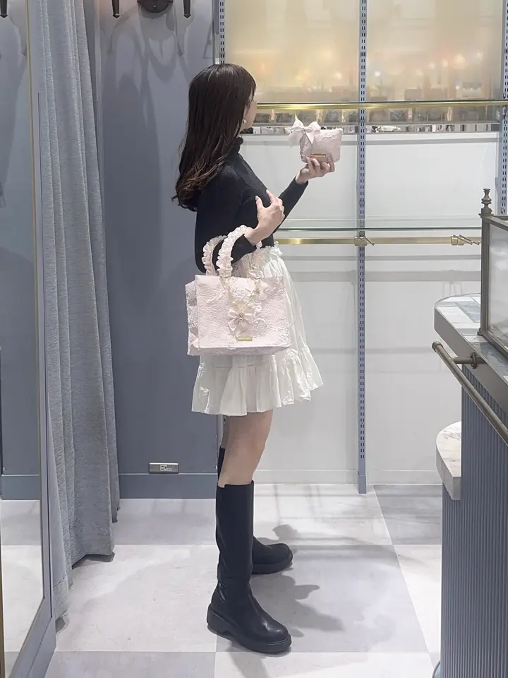 桜フリルハンドルスクエアトートSバッグ/Maison de FLEUR（メゾン ド