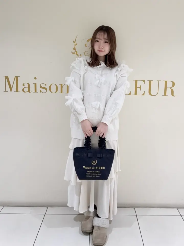 Sサイズ】ブランドロゴフリルハンドルトートSバッグ/Maison de FLEUR