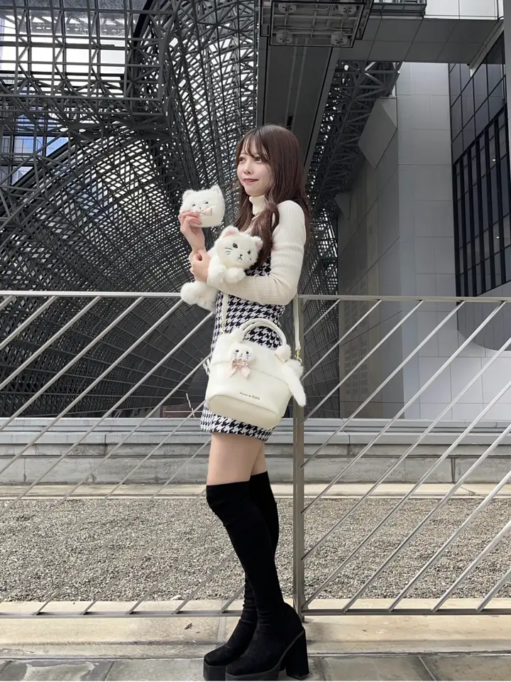 ねこフェイクファーバッグ/Maison de FLEUR（メゾン ド フルール）の