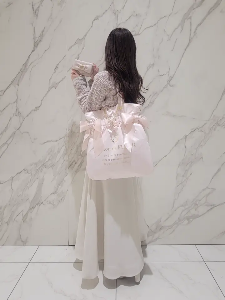 A4対応】ダブルリボンギャザートートバッグ/Maison de FLEUR（メゾン