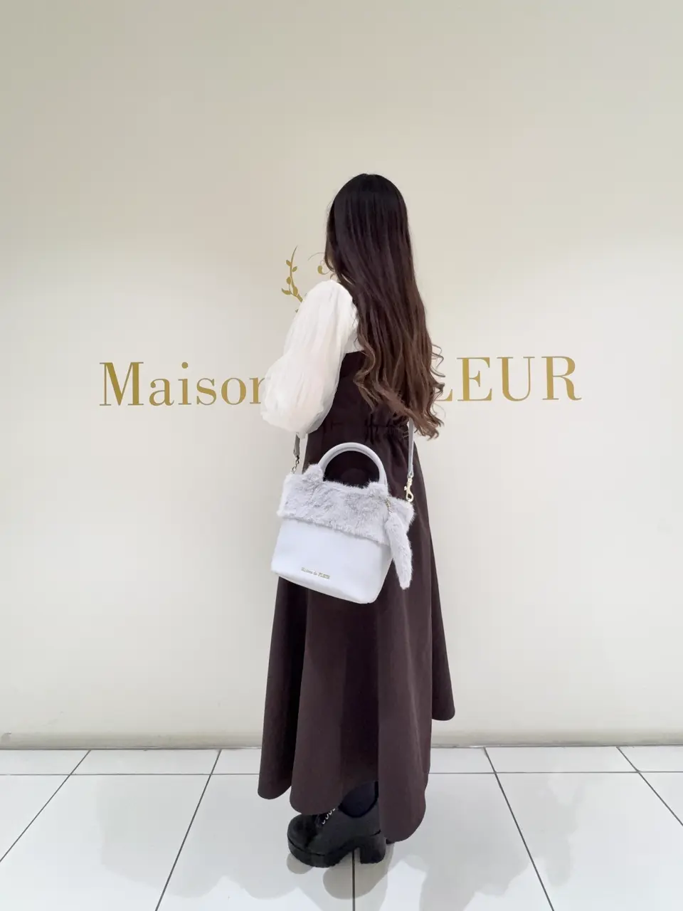 ねこフェイクファーバッグ/Maison de FLEUR（メゾン ド フルール）の
