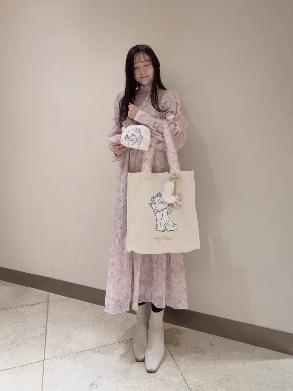 Disney Marie/フリルハンドルトートバッグ/Maison de FLEUR（メゾン ド