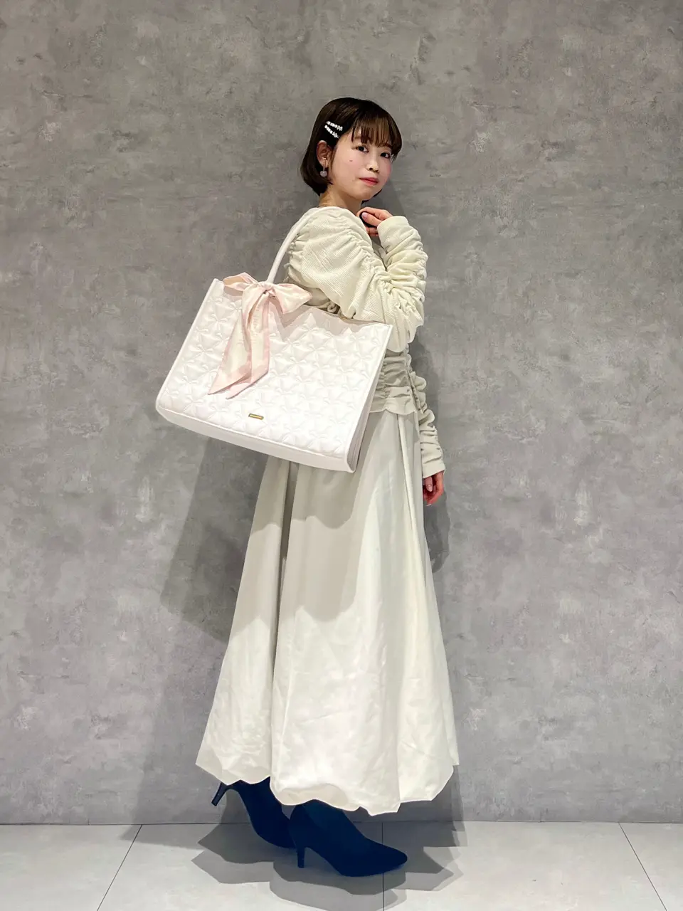 スカーフ付き2ルームリボンキルティングトート スカーフ付き/A4対応】2ルームリボンキルティングトート/Maison de