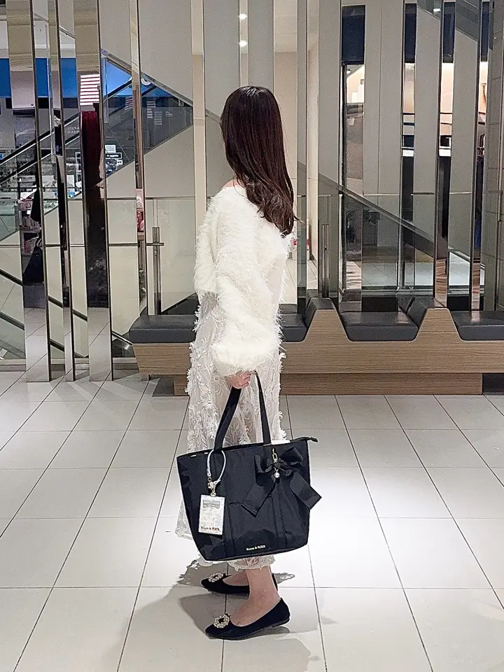 リボンチャーム付きマルチポケットトートバッグ/Maison de FLEUR