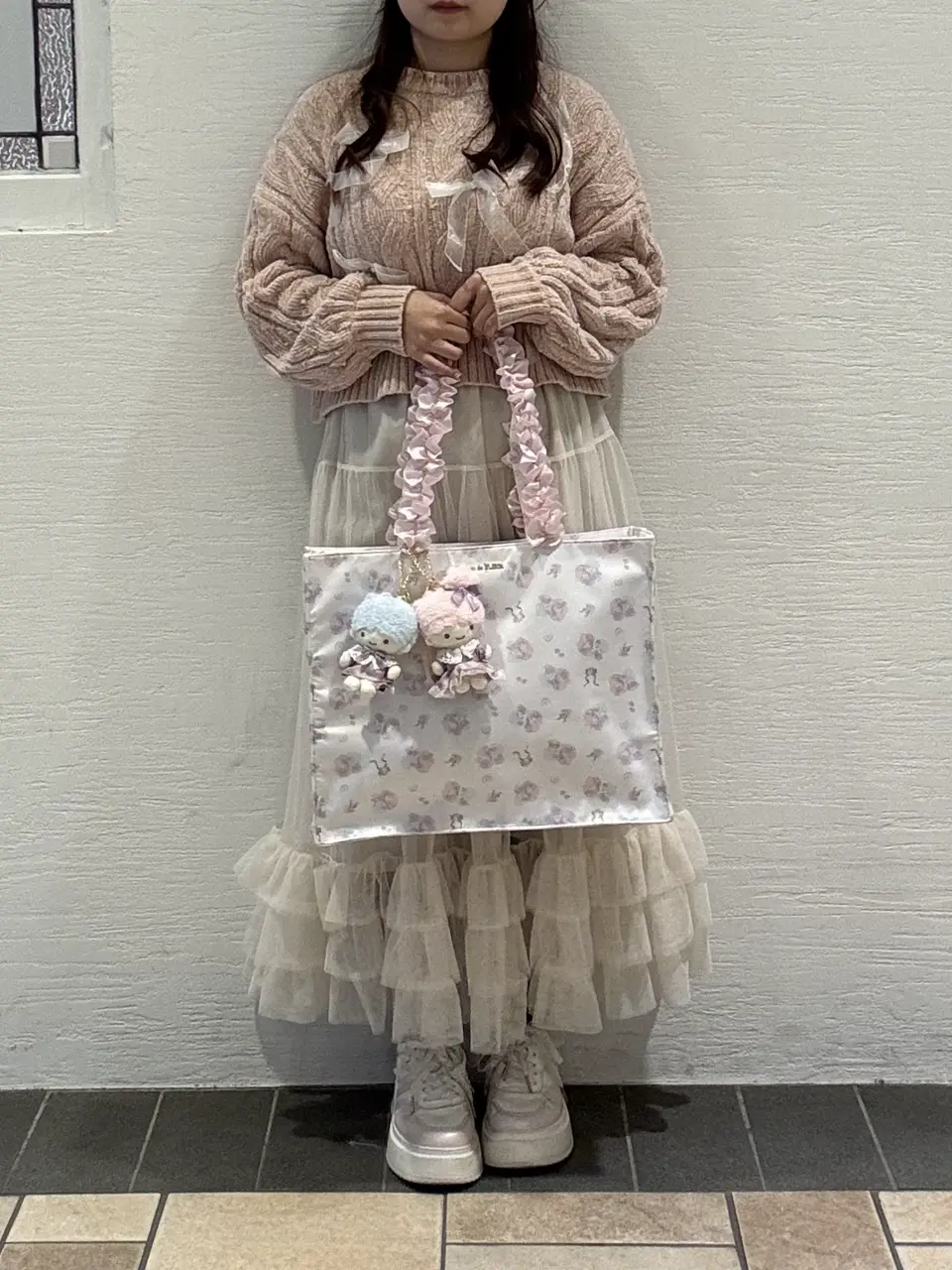 リトルツインスターズ フリルハンドルトート/Maison de FLEUR（メゾン