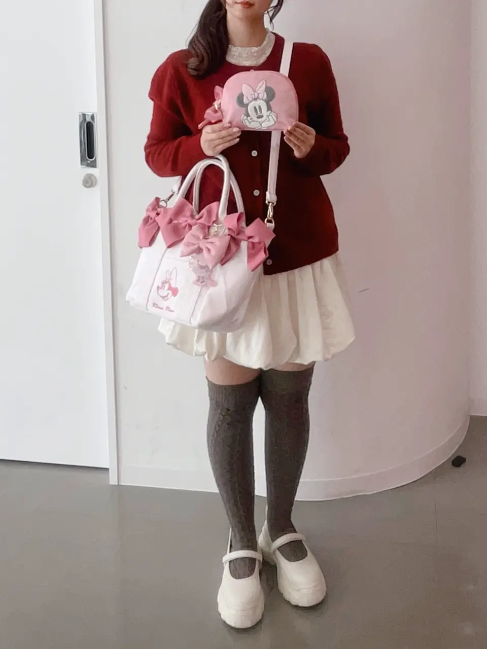 Minnie Mouse/ボリュームリボン2Wayトート/Maison de FLEUR（メゾン ド