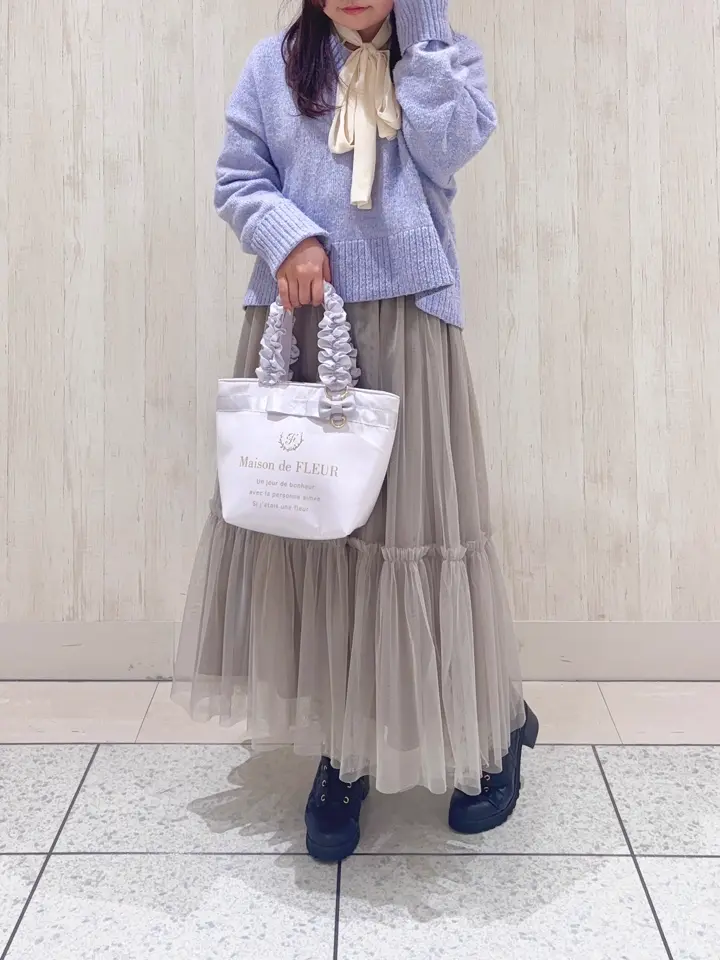 Sサイズ】ブランドロゴフリルハンドルトートSバッグ/Maison de FLEUR