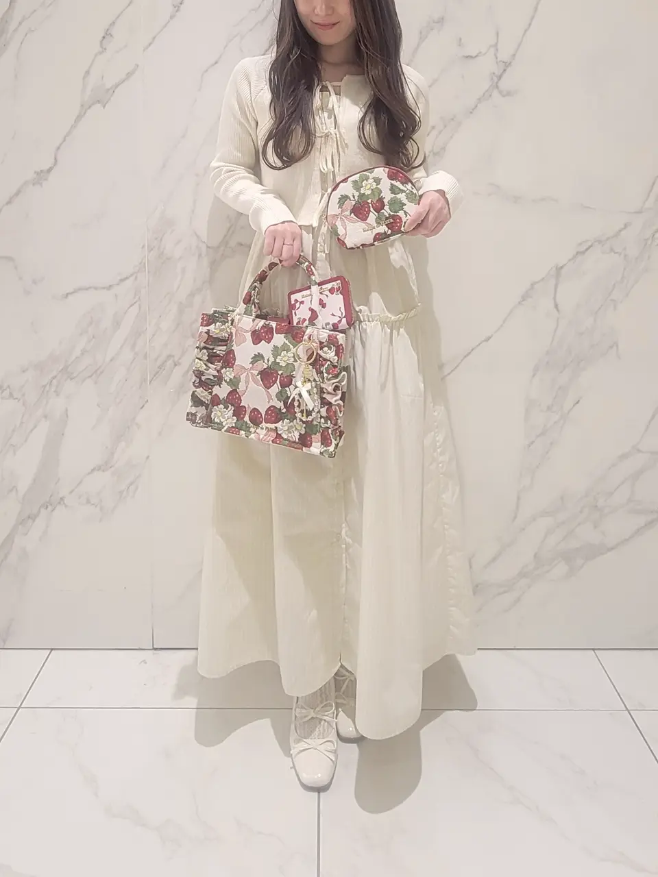 いちごゴブランフロントフリルバッグ/Maison de FLEUR（メゾン ド