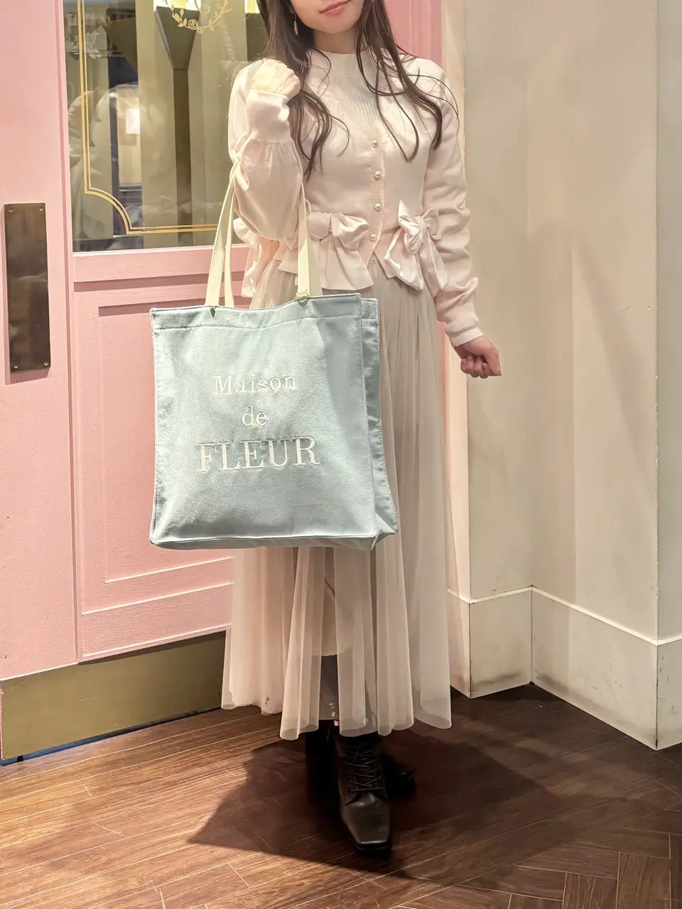 Maison de FLEUR Petite Robe canone カーデ リボンカーディガン/Maison de FLEUR Petite Robe（メゾンドフルール