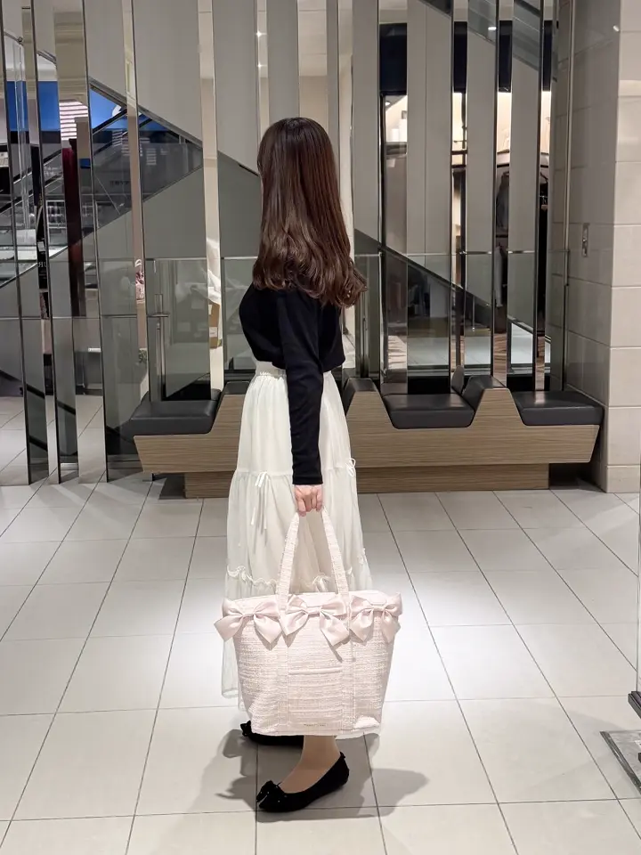 ツイードボリュームリボントートバッグ/Maison de FLEUR（メゾン ド