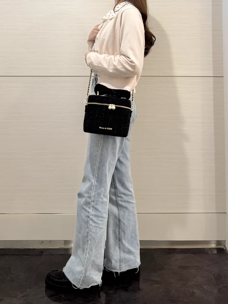 2Way】ツイードキューブショルダーバッグ/Maison de FLEUR（メゾン ド