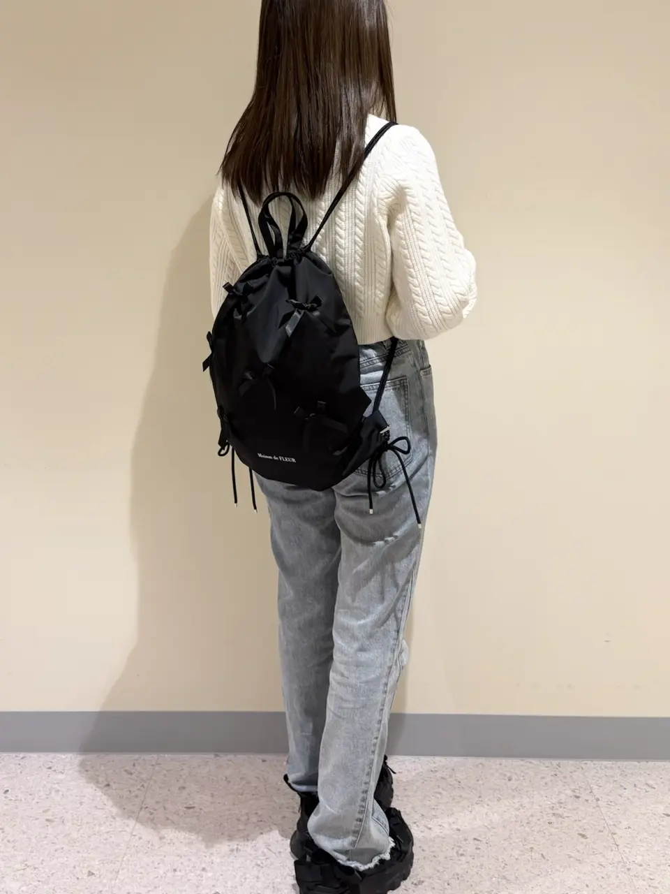 リボンナップサック/Maison de FLEUR(メゾン ド フルール)のリュック リボンナップサック/Maison de FLEUR(メゾン ド フルール)のリュック