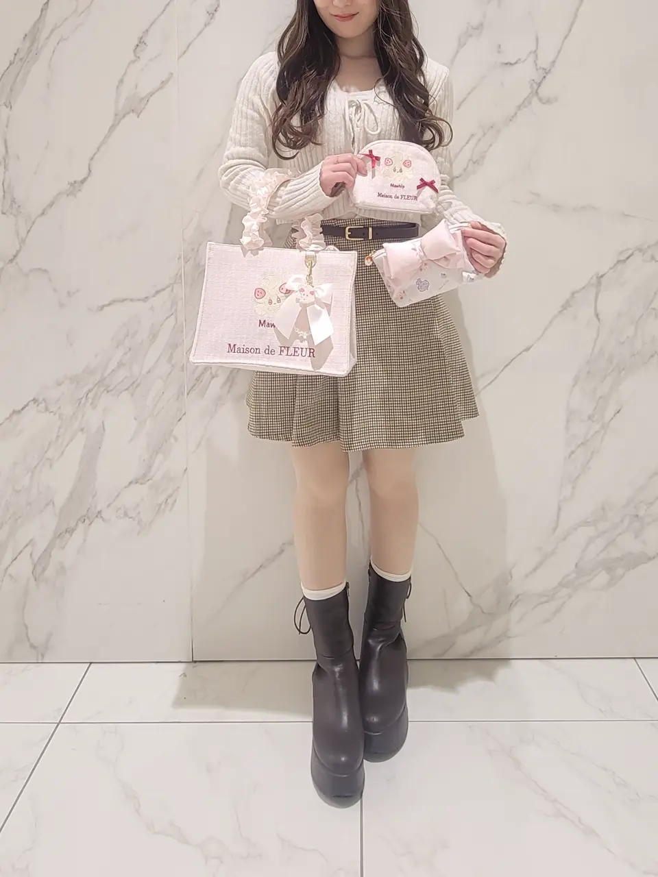 フリルトートバッグ マホイップ/Maison de FLEUR（メゾン ド フルール