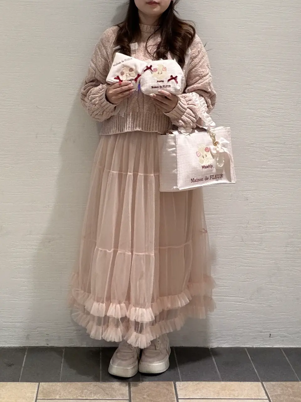 フリルトートバッグ マホイップ/Maison de FLEUR（メゾン ド フルール